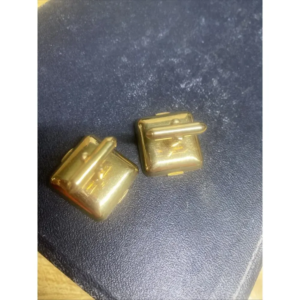 Vintage 50s MCM Swank Men's Jewelry Roman Knight Cufflinks Gold Tone & Back